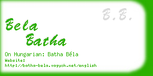 bela batha business card